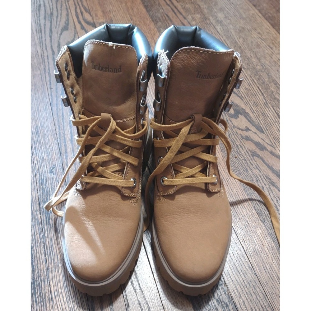Timberland Carnaby Cool 6 Inch Wheat Leather Boots Womens‎ 7 A5VPZ Lug Sole